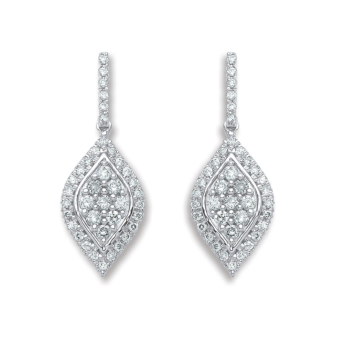 18k White Gold 0.50ct Diamond Drop Earrings image 0