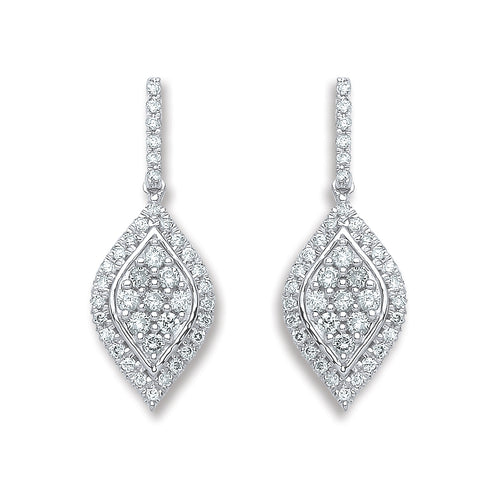 18k White Gold 0.50ct Diamond Drop Earrings image 0