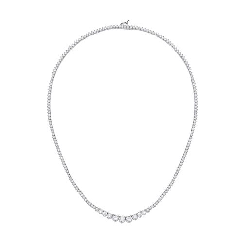 18k White Gold Graduated 10.00ct 17-Inch Necklace image 1
