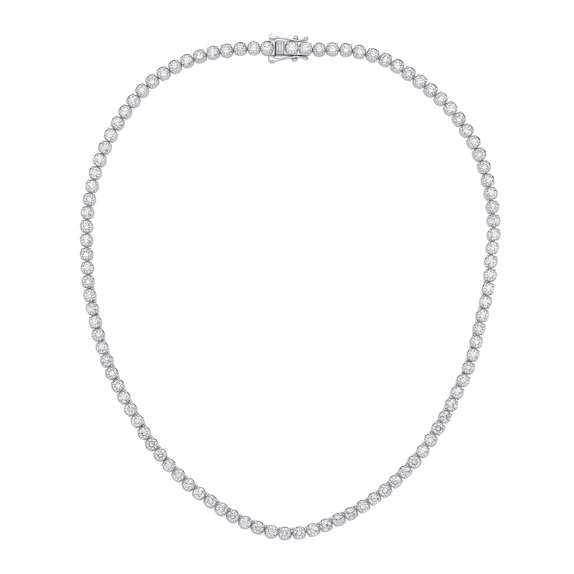 9ct White Gold 20.00ctw LAB GROWN Diamond Tennis Necklace IGI Certified image 0