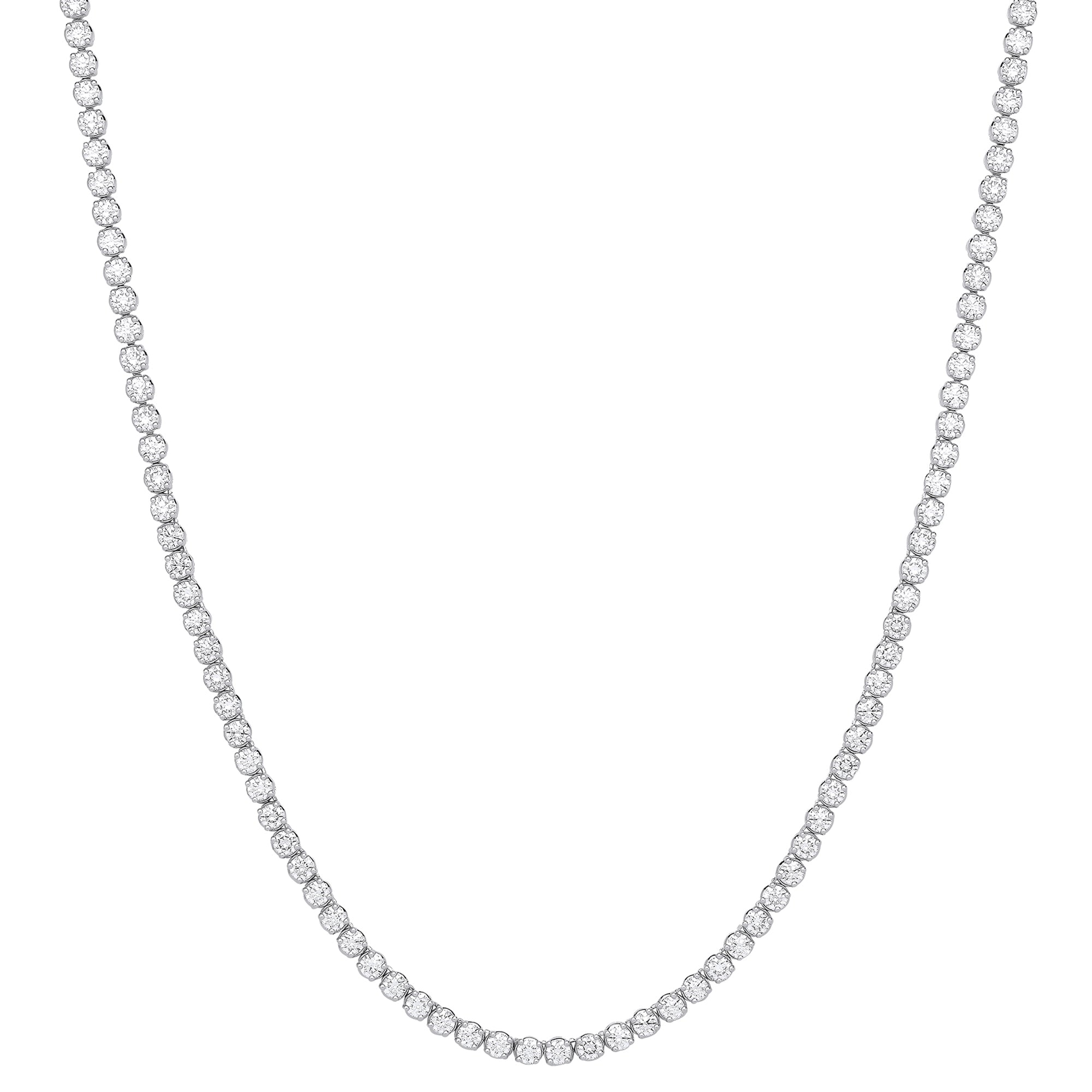 9ct White Gold 20.00ctw LAB GROWN Diamond Tennis Necklace IGI Certified image 1