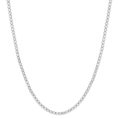 9ct White Gold 20.00ctw LAB GROWN Diamond Tennis Necklace IGI Certified image 1