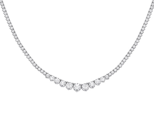 18k White Gold Graduated 10.00ct 17-Inch Necklace image 0