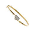 9k Yellow Gold Cz Heart Bangle image 0