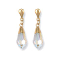 9k Yellow Gold White Austrian Crystal Earrings image 0