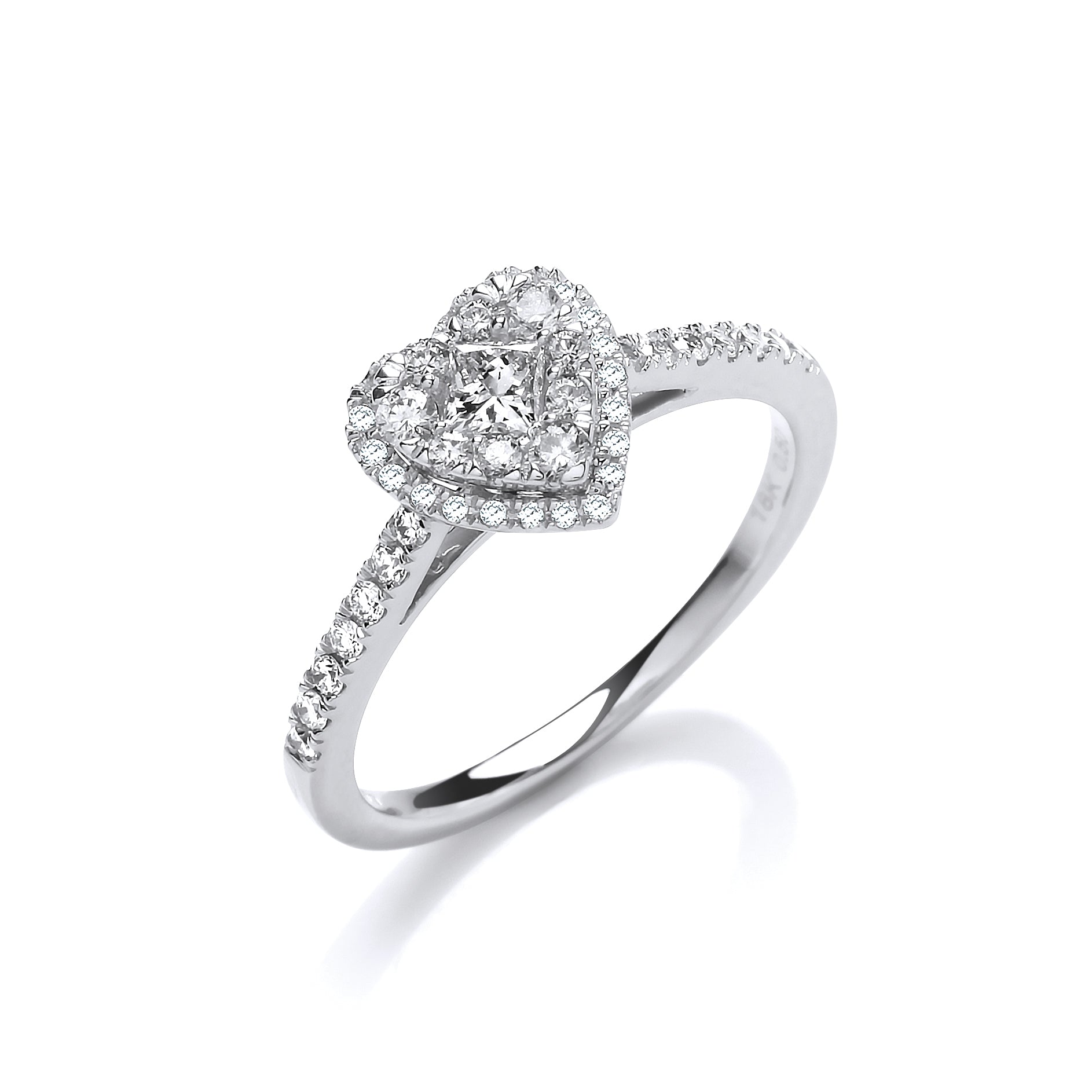 18k 0.50ctw Heart Shaped Dress Ring image 0